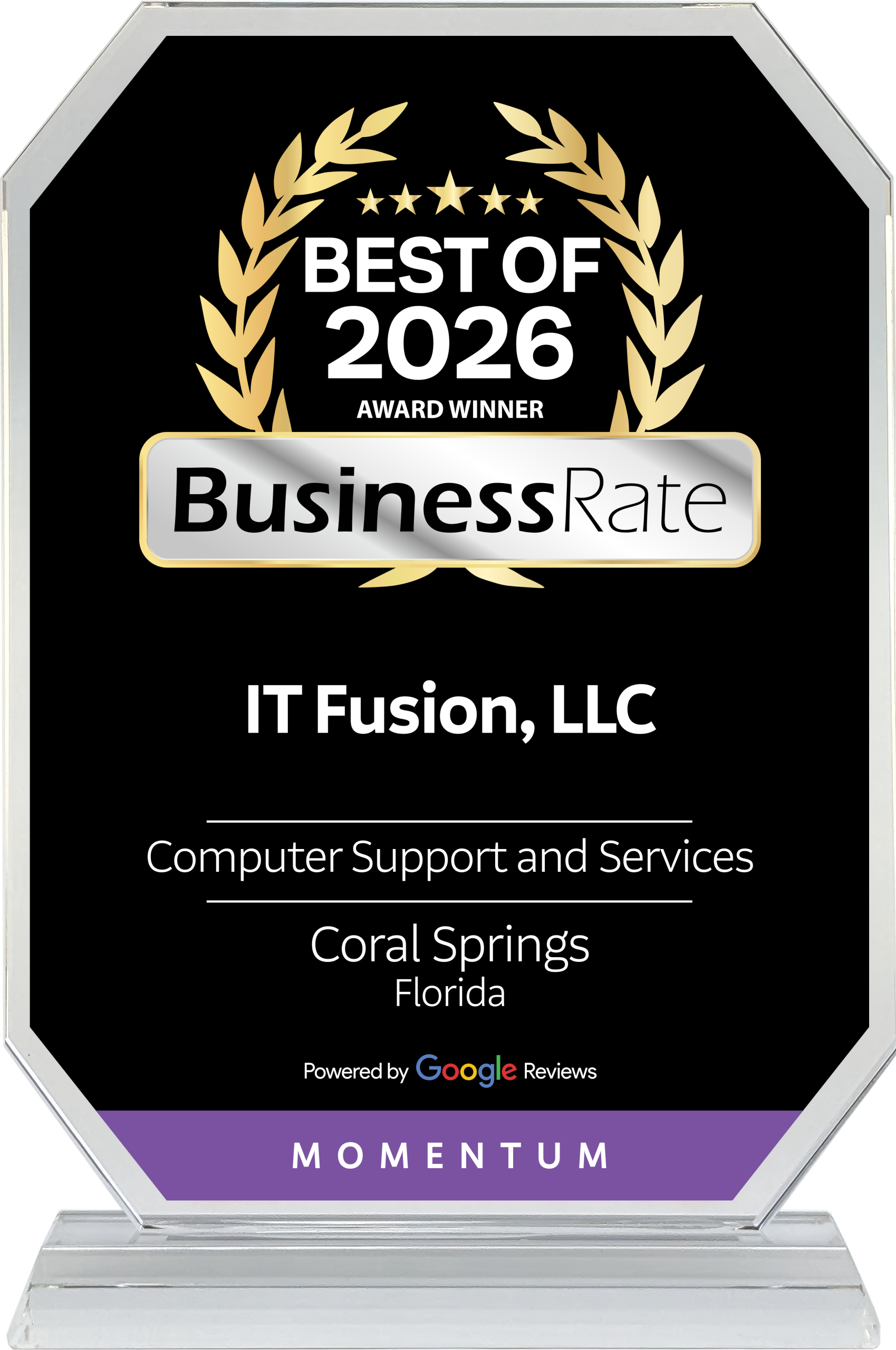 Featured image for “Best IT Support in Coral Springs: IT Fusion Wins BusinessRate Award Again in 2026”